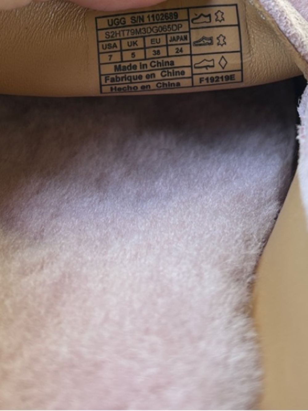 UGG Pink Suede Slip-On Loafer with Plush Fur - Picture 8 of 9